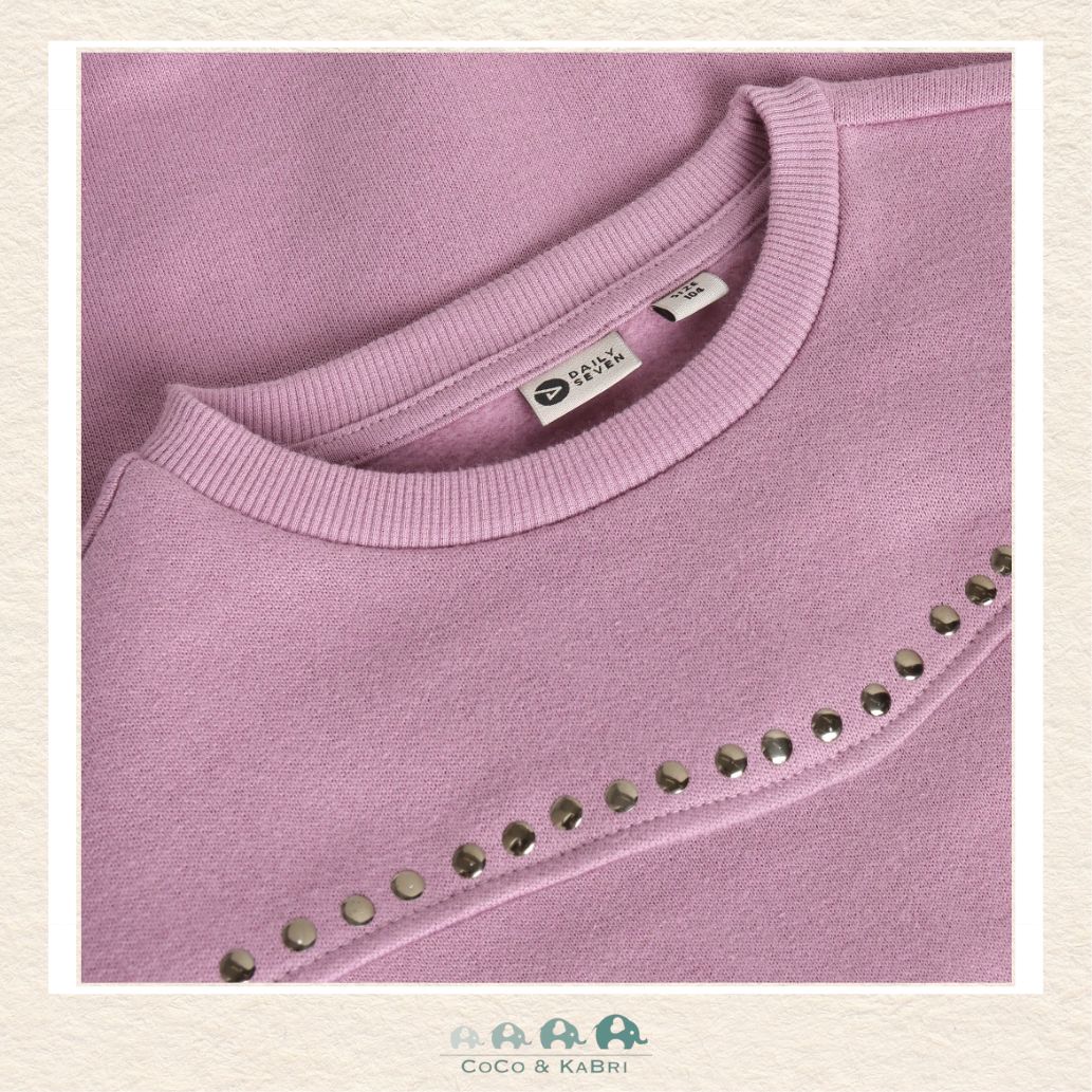 Daily7 Girls' Organic Cotton Studded Sweater in Valerian