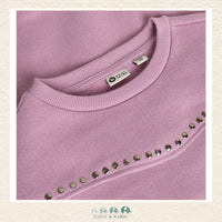 Daily7 Girls' Organic Cotton Studded Sweater in Valerian