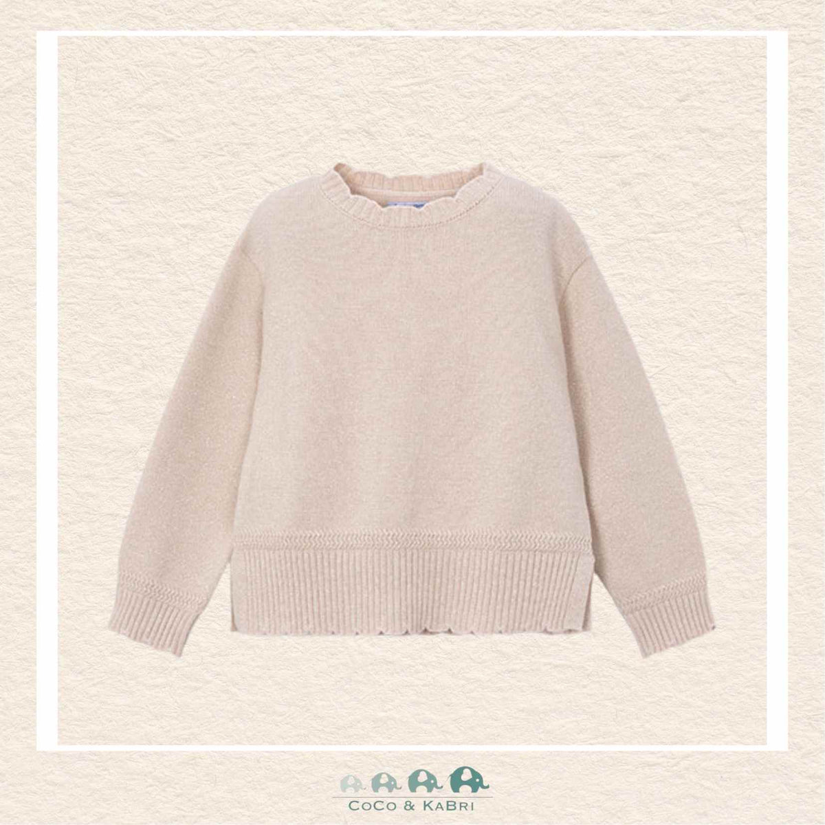 Mayoral: Girls Knitted Sweater - Beige
