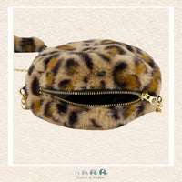 Deux par Deux: Faux Fur Shoulder Bag Brown Leopard Print