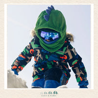 Deux Par Deux: Oversized Dino Polar Balaclava For Ski Helmet Bright Green