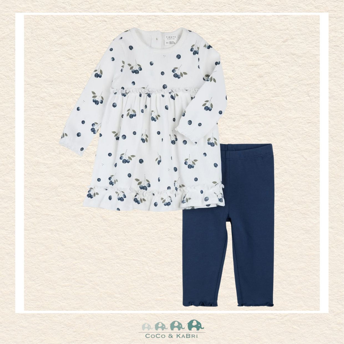 🇨🇦 Petit Lem: Baby Girl Blueberry Dress with Leggings
