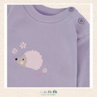 Deux Par Deux Purple Organic Cotton Pant & Top Set - Hedgehog