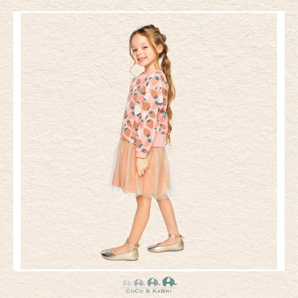 Deux Par Deux Bi-Material Dress (Strawberry)