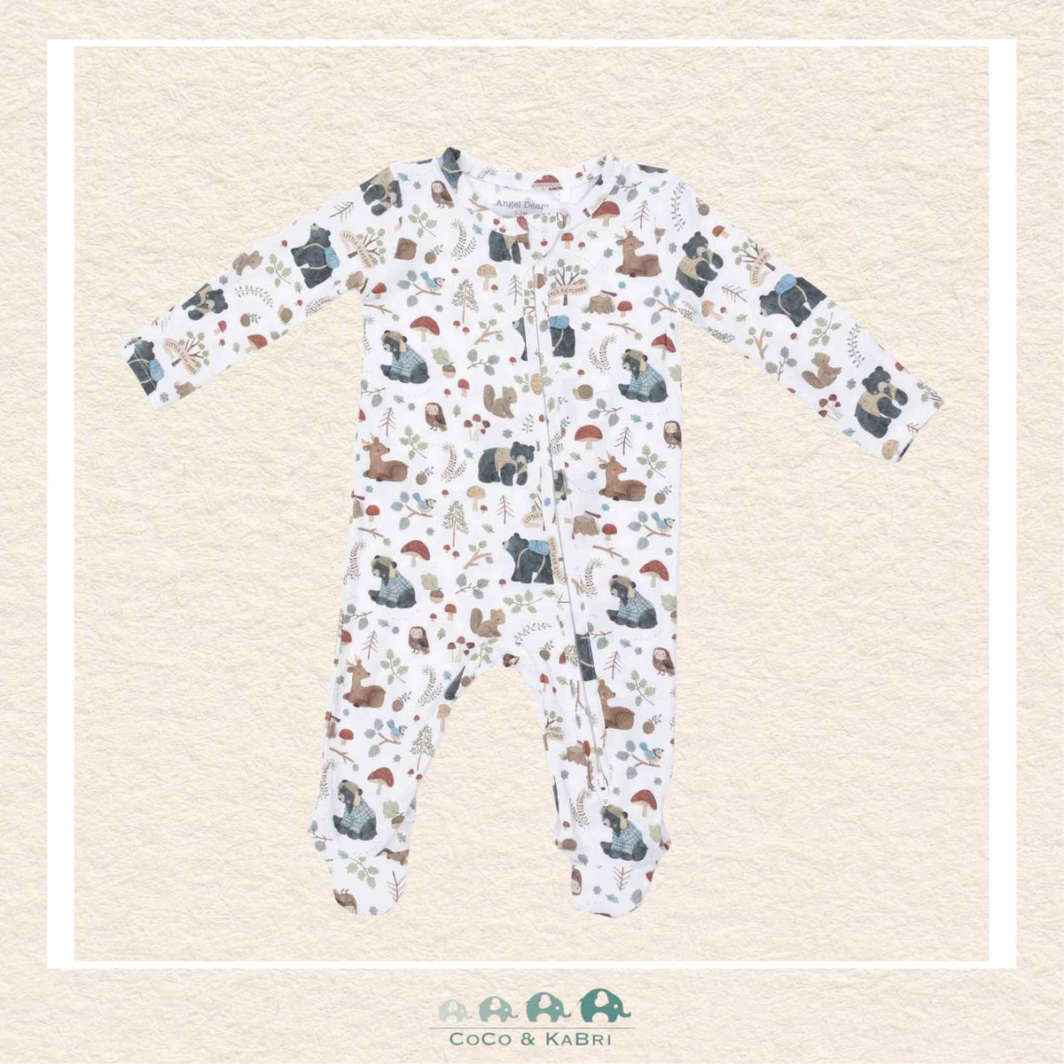 Angel Dear: Southern Woodland Animals Green - 2 Way Zipper Footie
