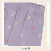 Deux Par Deux Purple Organic Cotton Pant & Top Set - Hedgehog