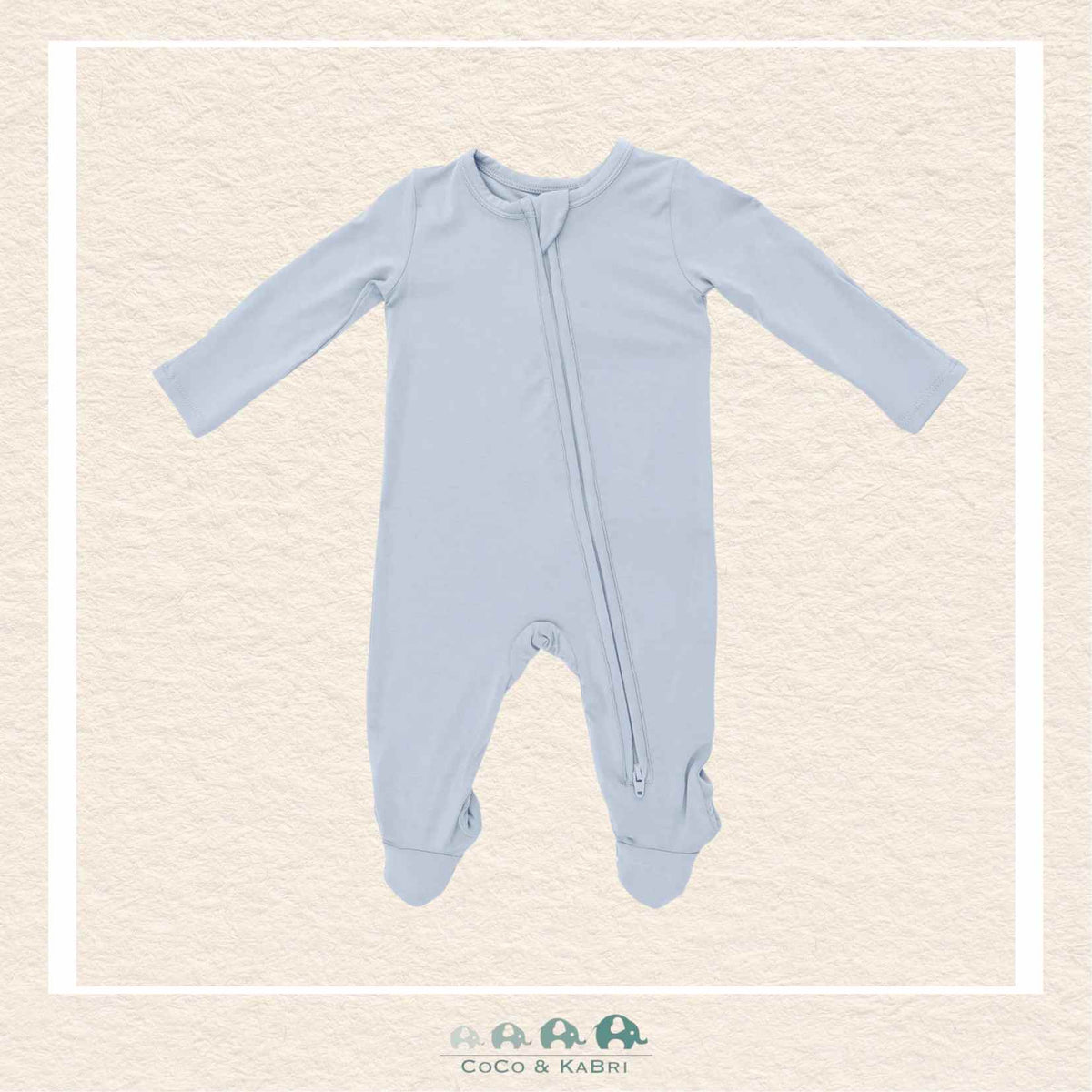Angel Dear: Solid Blue Fog - 2 Way Zipper Footie