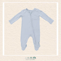 Angel Dear: Solid Blue Fog - 2 Way Zipper Footie