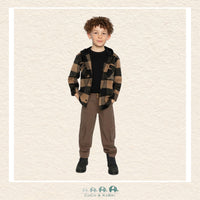 🇨🇦 Deux Par Deux Flannel Shirt With Fleece Hood Brown And Black Plaid