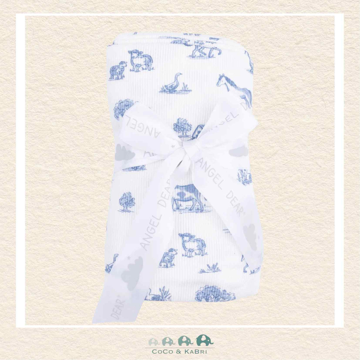 Angel Dear: Farm Friends - Blue Swaddle Blanket