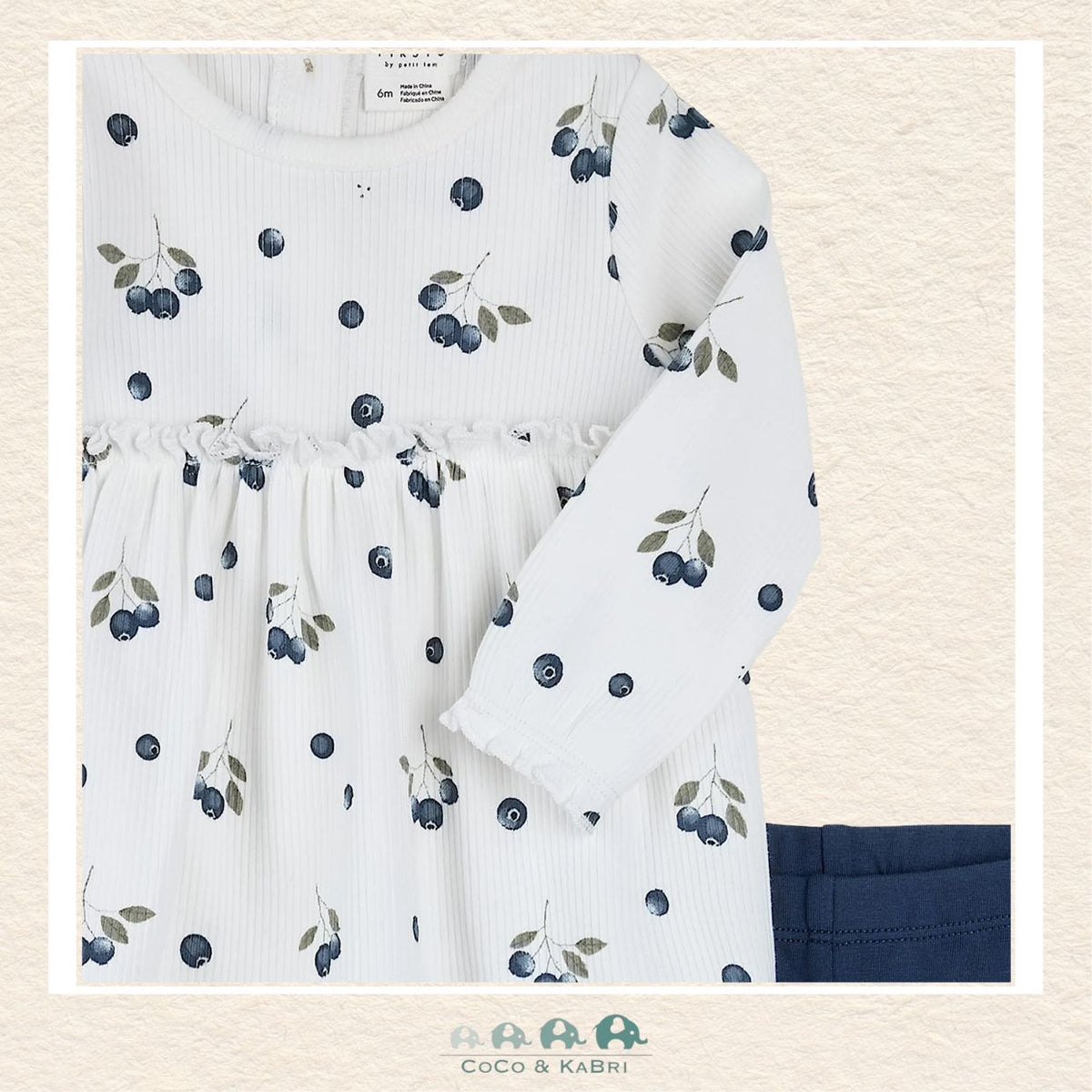 🇨🇦 Petit Lem: Baby Girl Blueberry Dress with Leggings