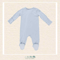 Angel Dear: Solid Blue Fog - 2 Way Zipper Footie