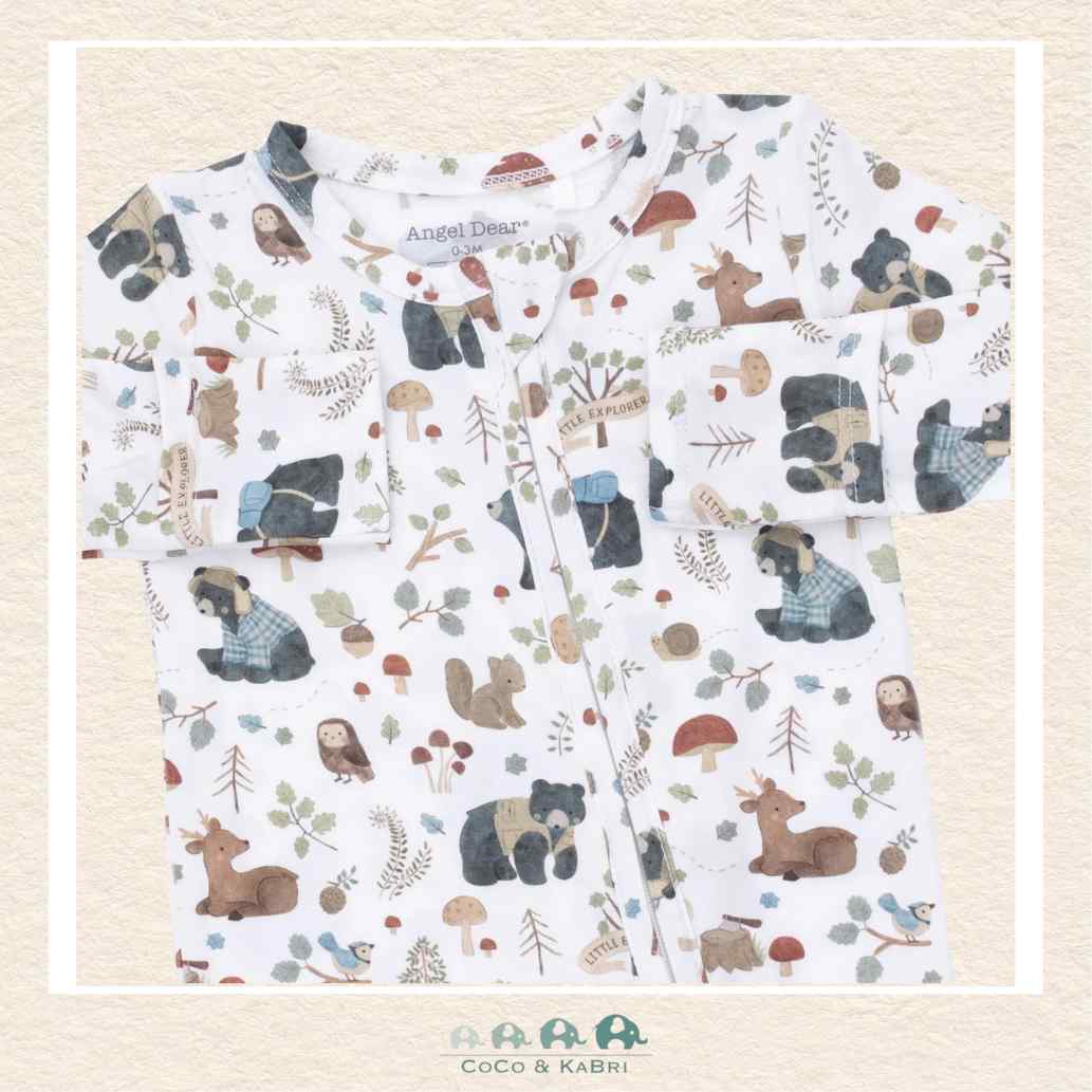 Angel Dear: Southern Woodland Animals Green - 2 Way Zipper Footie