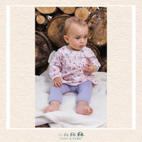 Deux Par Deux  Pink Floral Organic Cotton Tunic & Purple Legging Set