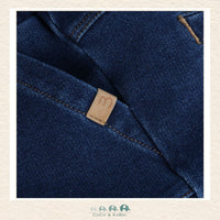 Close-up detail of the Minymo Sweat Denim fabric highlighting the premium 95% cotton and 5% elastane-knit weave that mimics the look of denim with a soft-touch feel