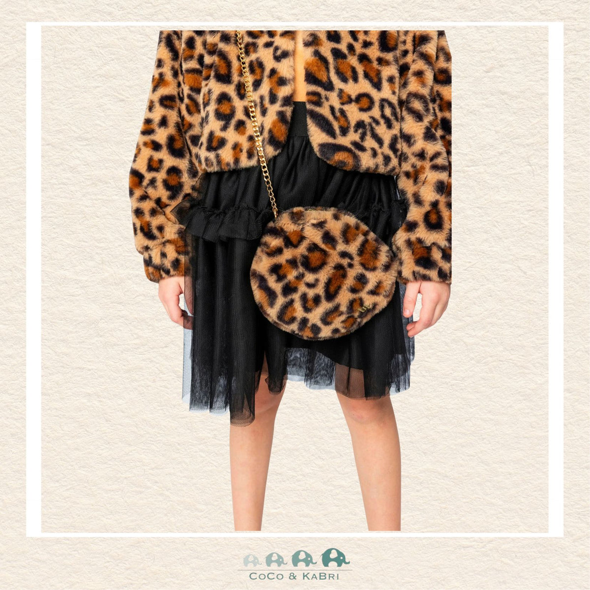 Deux par Deux: Faux Fur Shoulder Bag Brown Leopard Print