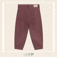Back view of the Daily7 Girl's Brown Denim showing the clean pocket placement and the relaxed, fashion-forward drape of the barrel silhouette