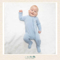 Angel Dear: Solid Blue Fog - 2 Way Zipper Footie