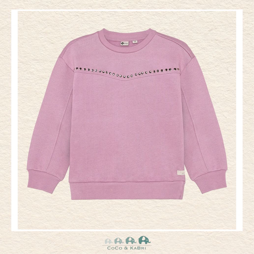 Daily7 Girls' Organic Cotton Studded Sweater in Valerian