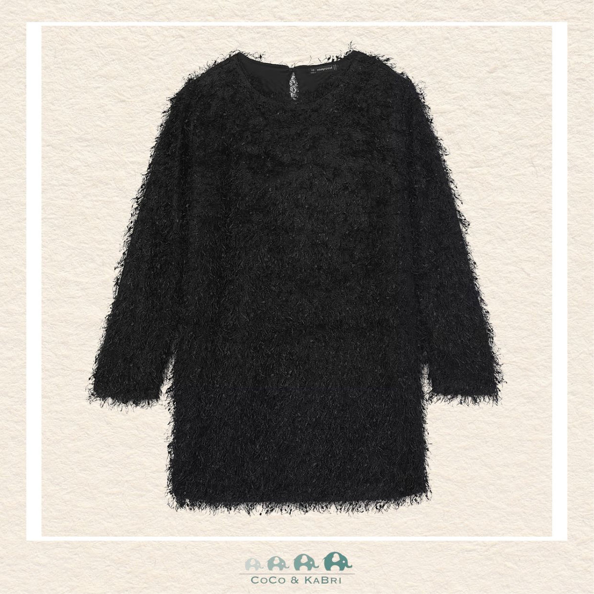 Mayoral: Youth Girl Fringed Dress - Black