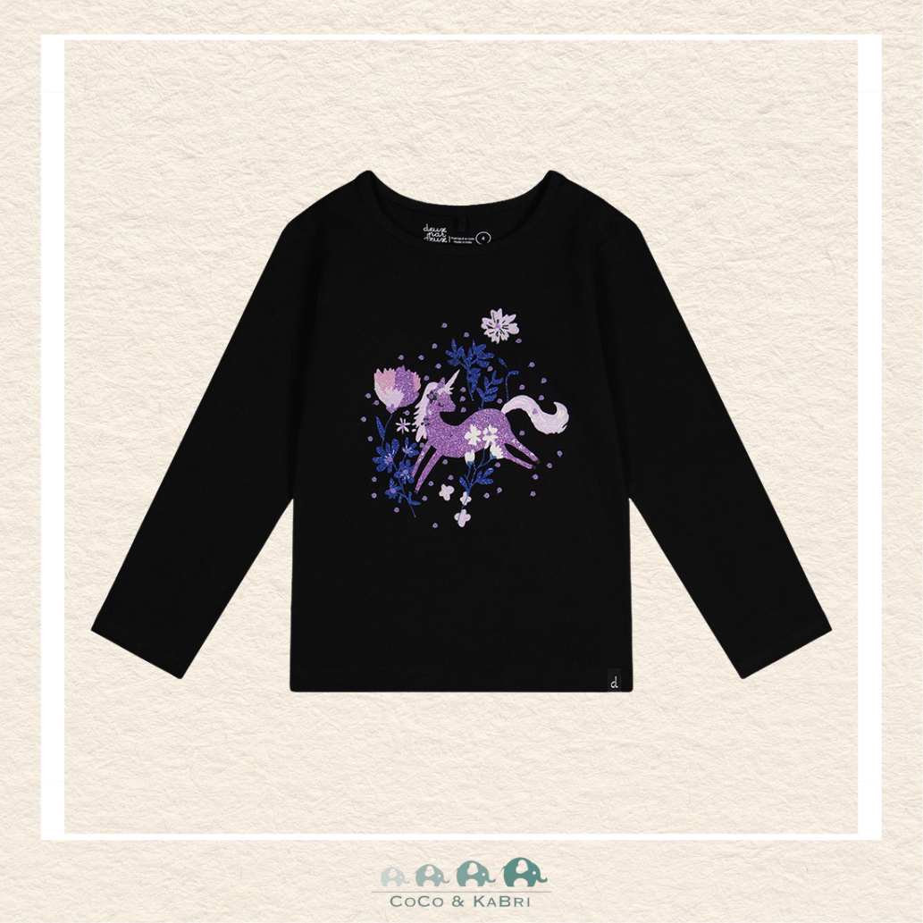 Deux Par Deux: Organic Jersey Shirt - Navy Unicorn