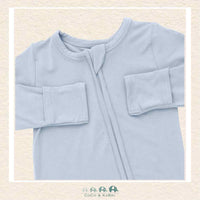 Angel Dear: Solid Blue Fog - 2 Way Zipper Footie
