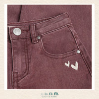 Close-up detail of the Daily7 Barrel Fit Jeans highlighting the durable brown denim texture, reinforced stitching, and quality hardware