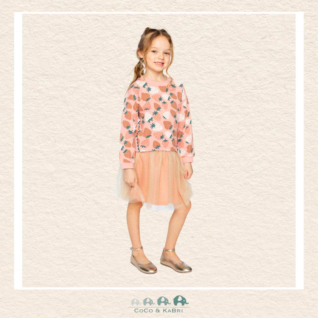 Deux Par Deux Bi-Material Dress (Strawberry)