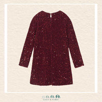 Mayoral : Youth Girls Velvet Sequin Dress - Maroon