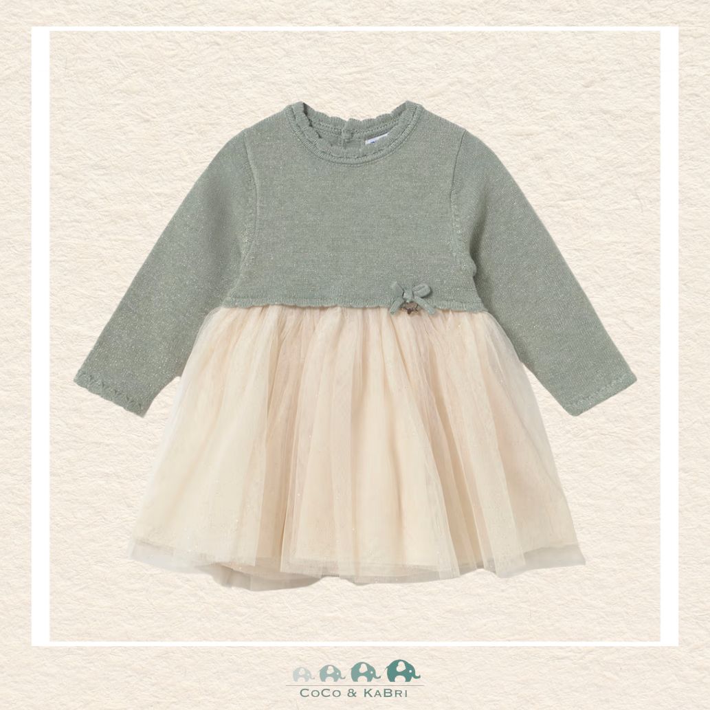 Mayoral Baby Girl Green & Cream Dress