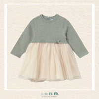 Mayoral Baby Girl Green & Cream Dress