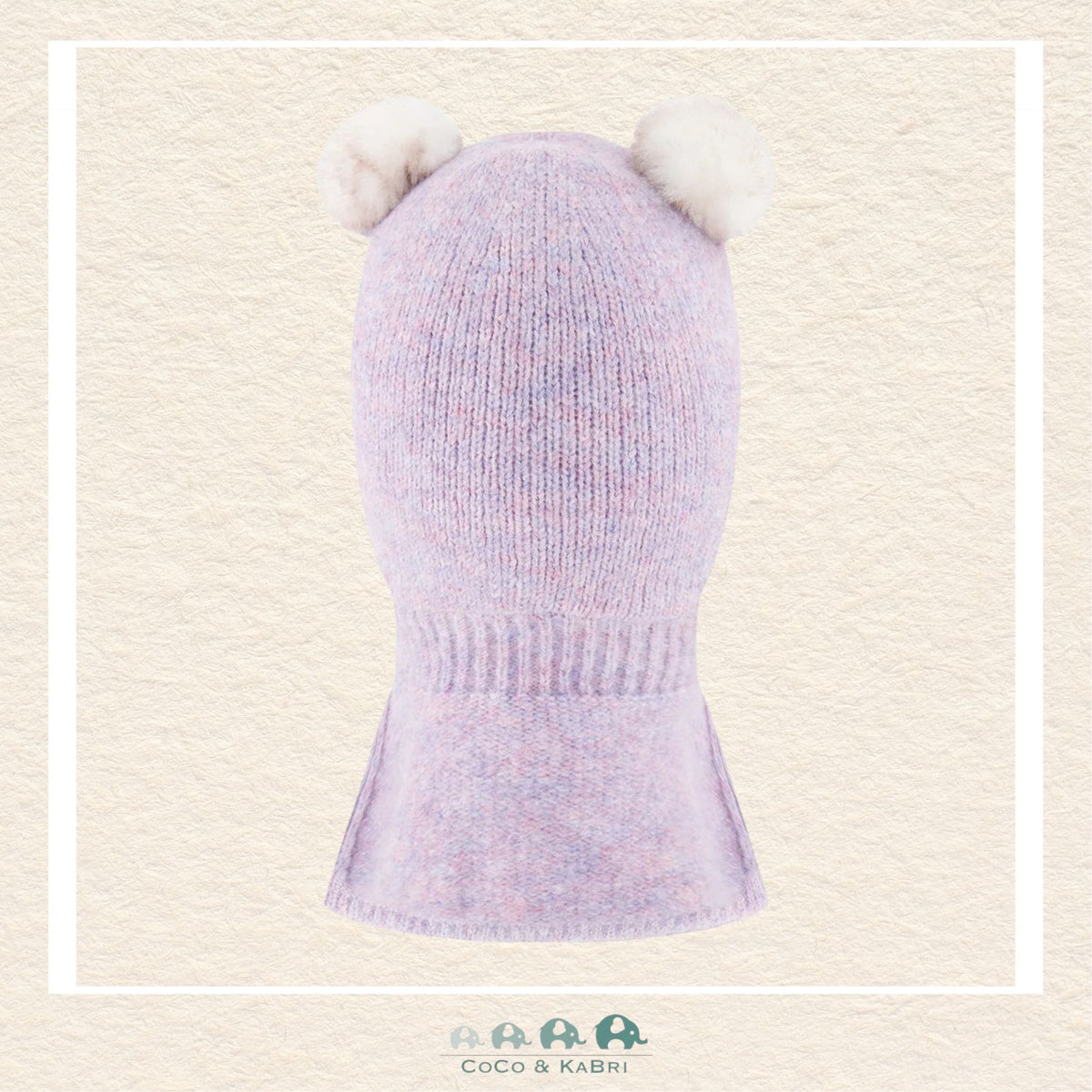 Deux par Deux Baby Knit Bear Balaclava Lavender 6/24m