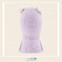 Deux par Deux Baby Knit Bear Balaclava Lavender 6/24m