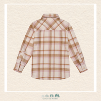 🇨🇦 Deux Par Deux Pink & Brown Plaid Overshirt