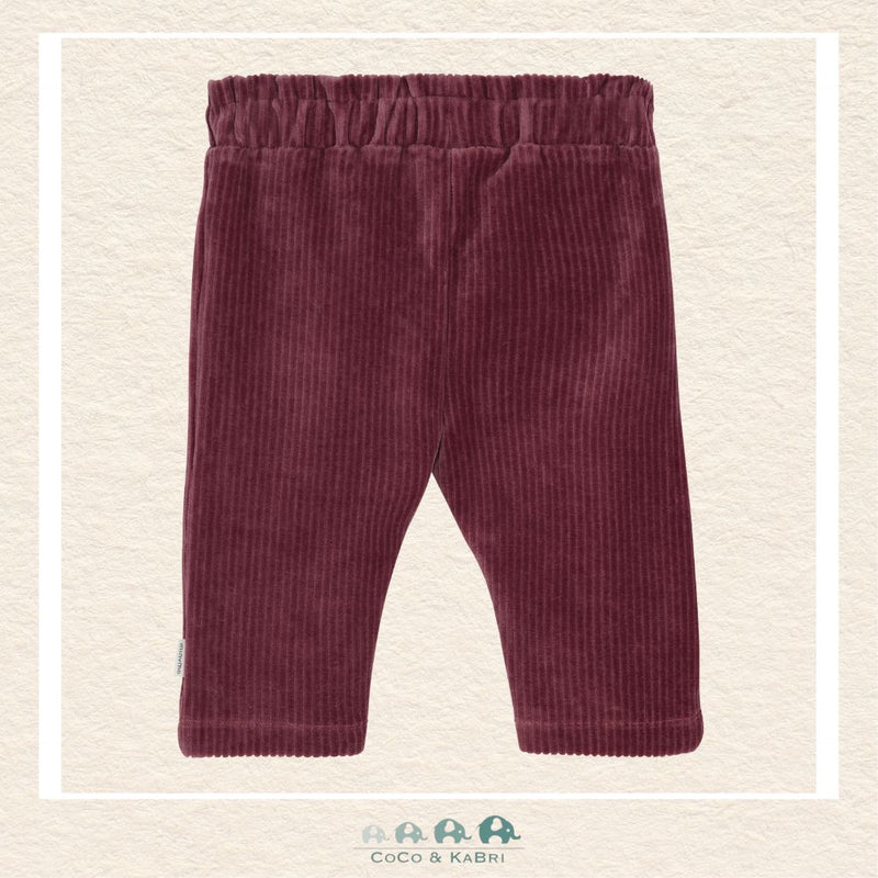 Minymo: Baby Girl Rose Brown Velour Pants