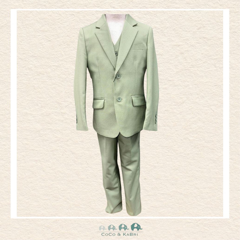 Fouger Suit: Three Piece (Jacket, Vest & Pant) - Sage Size 20
