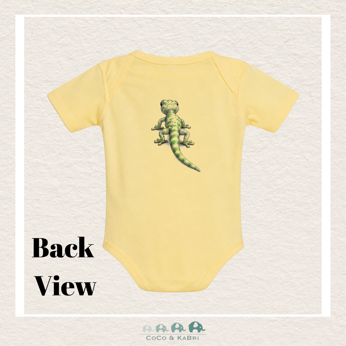 "The Harper" Baby Ribbed Diaper Shirt Gecko (Yellow)