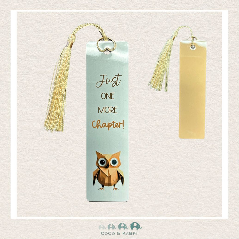 Aluminum Bookmark with Taupe Tassel - Owl (Just One More Chapter), CoCo & KaBri Children's Boutique