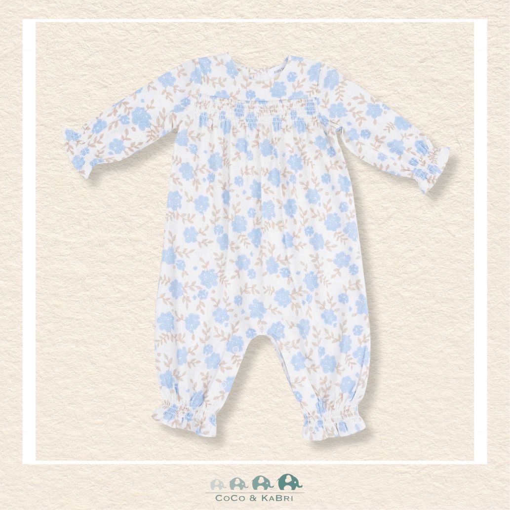 Angel Dear: Baby Blue Floral - Smocked Romper, CoCo & KaBri Children's Boutique