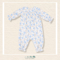 Angel Dear: Baby Blue Floral - Smocked Romper, CoCo & KaBri Children's Boutique