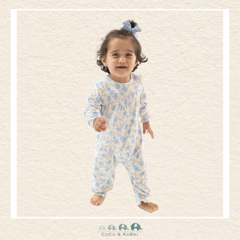 Angel Dear: Baby Blue Floral - Smocked Romper, CoCo & KaBri Children's Boutique