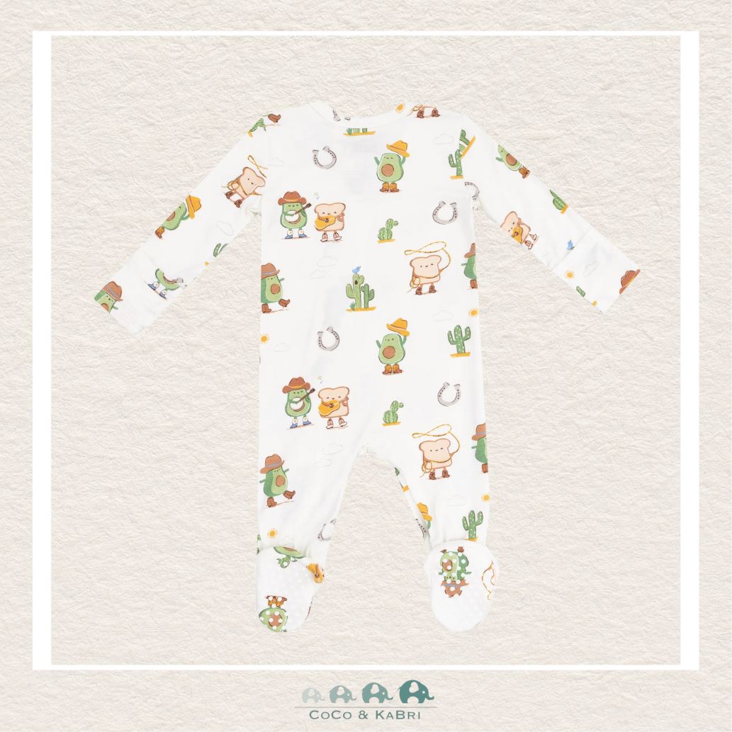 Angel Dear Bamboo Avocado Toast Western 2 Way Zipper Footie, CoCo & KaBri Children's Boutique