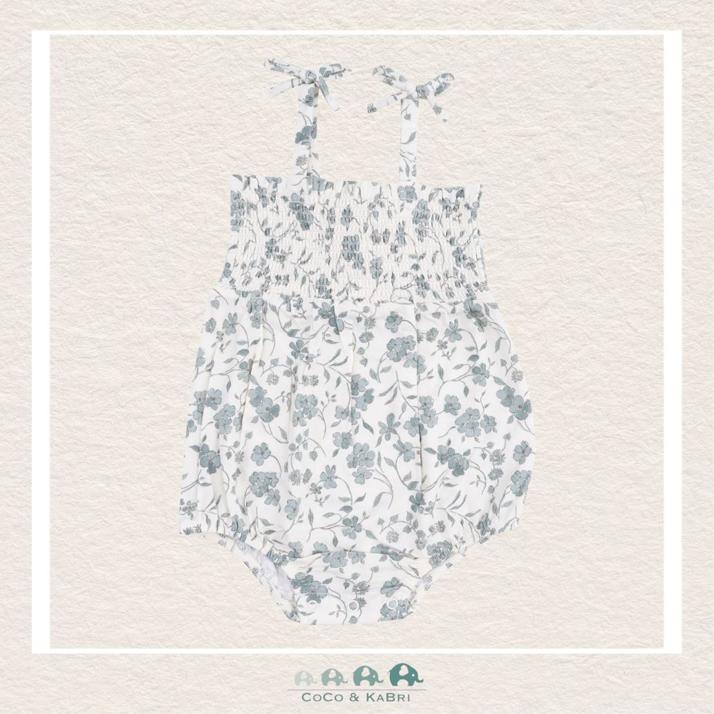 Angel Dear: Bamboo Baby's Breathe Floral Tie Strap Smocked Bubble, CoCo & KaBri Children's Boutique