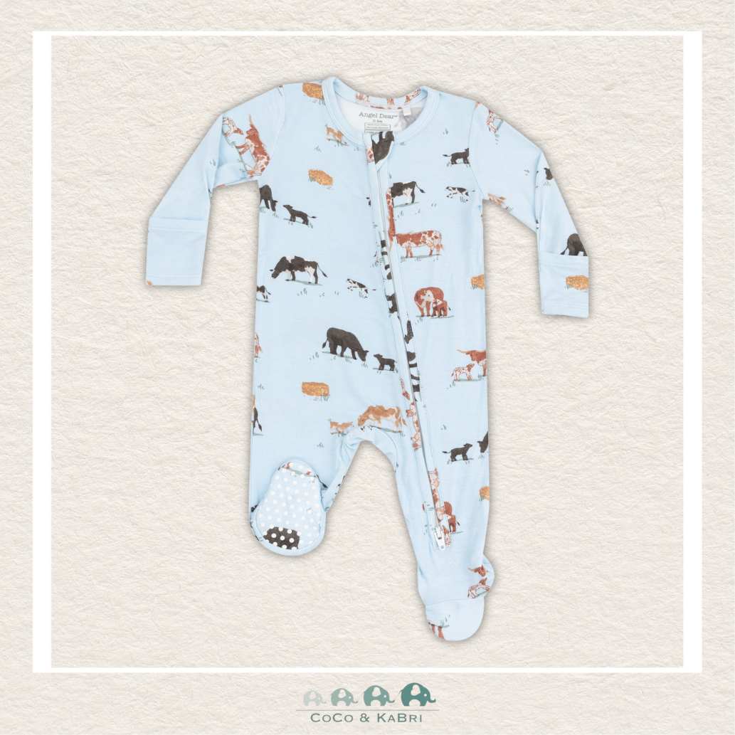 Angel Dear Bamboo Cow Families 2 Way Zipper Footie, CoCo & KaBri Children's Boutique