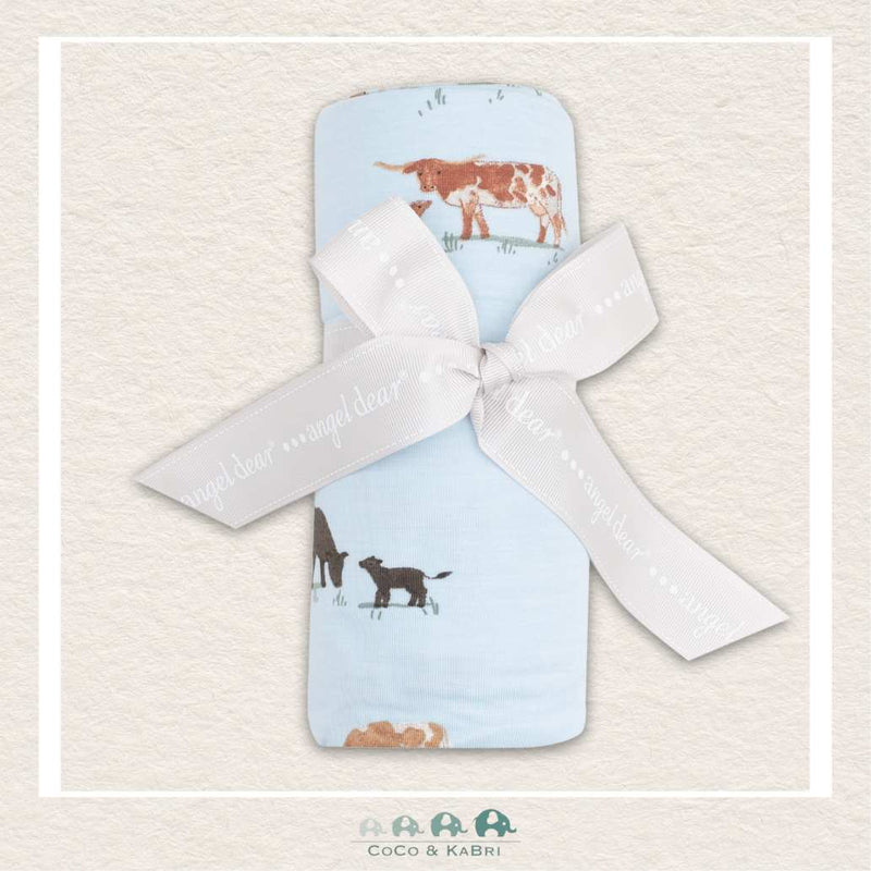 Angel Dear: Bamboo Cow Families Swaddle Blanket, CoCo & KaBri Children's Boutique