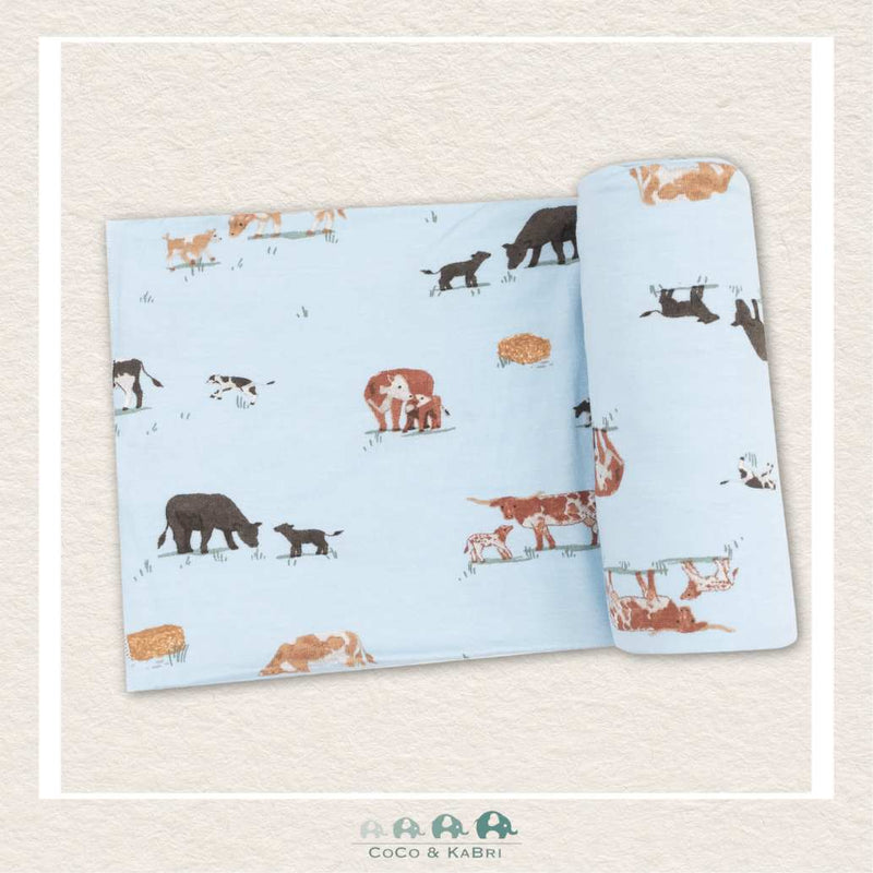 Angel Dear: Bamboo Cow Families Swaddle Blanket, CoCo & KaBri Children's Boutique