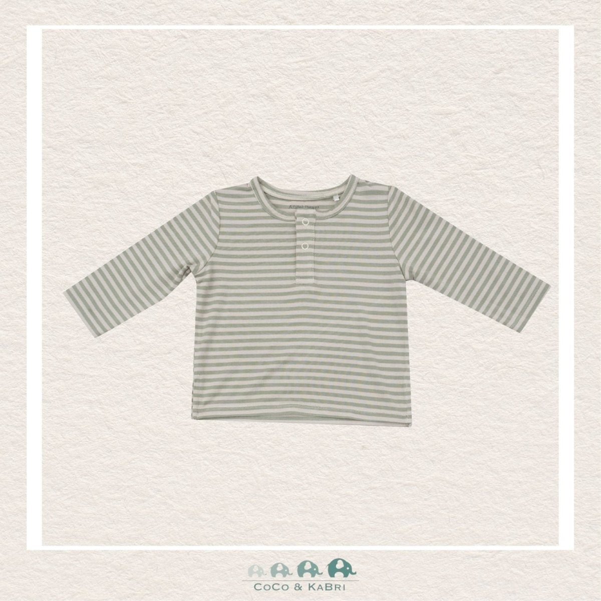 Angel Dear Bamboo Desert Sage Stripe Henley Tee, CoCo & KaBri Children's Boutique
