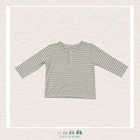 Angel Dear Bamboo Desert Sage Stripe Henley Tee, CoCo & KaBri Children's Boutique