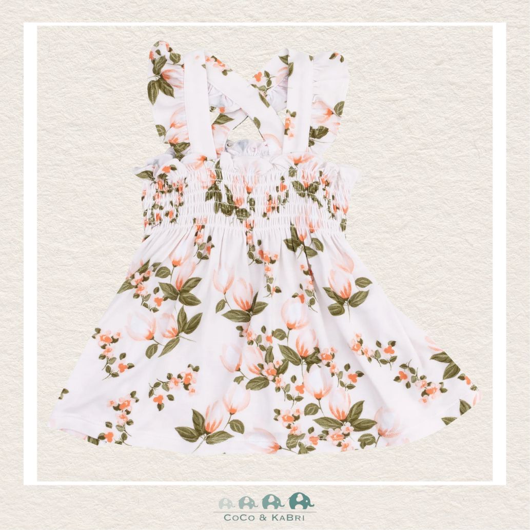 Angel Dear: Bamboo Floating Magnolia Ruffle Strap Smocked Top And Diaper Cover, CoCo & KaBri Children's Boutique