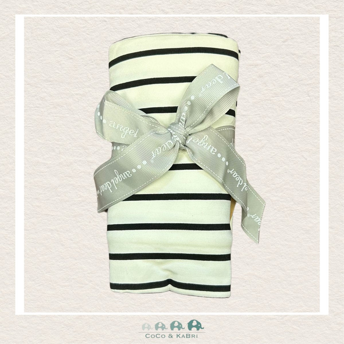 Angel Dear Bamboo Jersey Swaddle Blanket Black Stripes CoCo KaBri